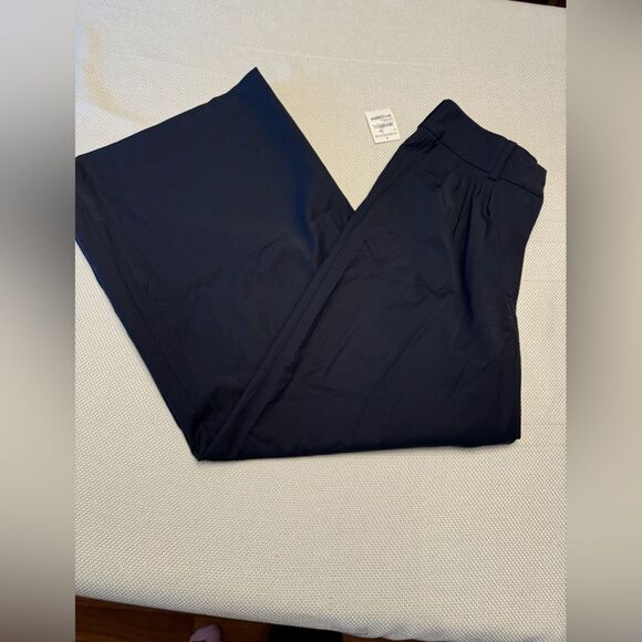 Olivia Palermo Chelsea28 Navy Wool High Waisted Wide Leg Trousers 10 Nordstrom - Picture 12 of 12